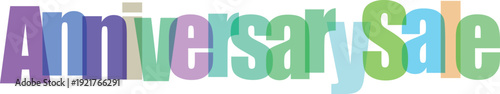 Colorful anniversary sale banner with vibrant text and festive design