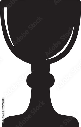 Communion chalice silhouette icon for religious ceremony church event line art vector design