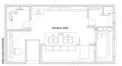 Residential Floor Plan Blueprint Diagram.