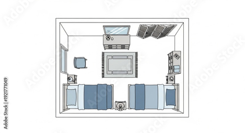 Residential Floor Plan Blueprint Diagram.