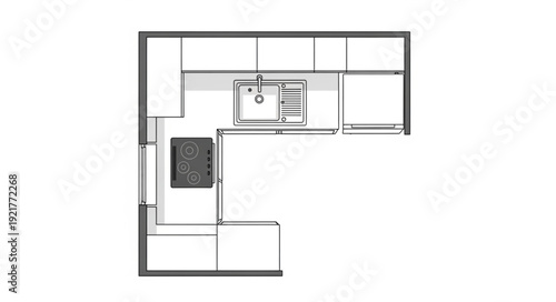 Simple Black and White Floor Plan.