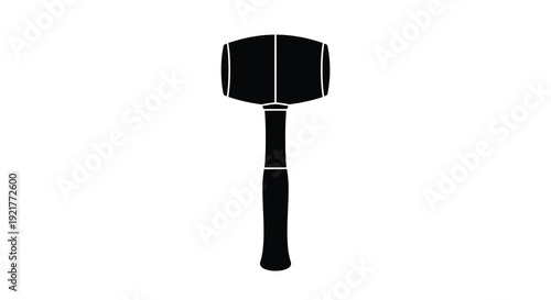 A simple black gavel illustration against a white background silhouette