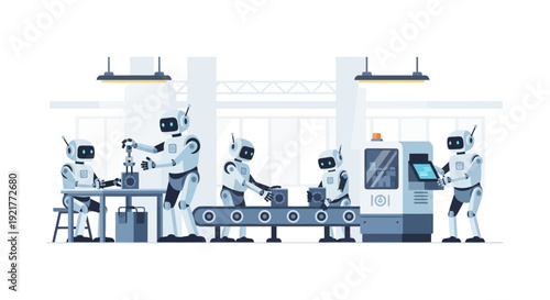Robotic Assembly Line in Smart Factory: AI and Automation in Modern Manufacturing