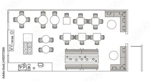 Restaurant Floor Plan Design Layout.