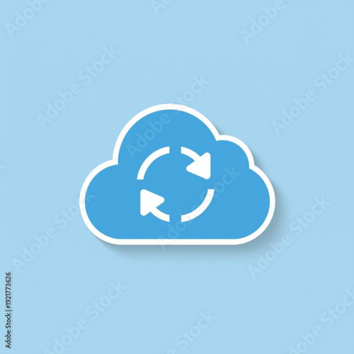 Cloud Sync Minimal Flat Vector Icon