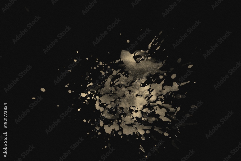 Obraz premium Realistic Gold Watercolor Splash Stain Abstract Luxury Ink Blot Texture Background