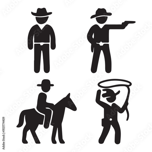 A retro vector illustration of silhouettes featuring a businessman in a suit and a smiling mafia gentleman in a hat, alongside a police officer drawing a gun