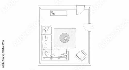 Simple Black and White Floor Plan.