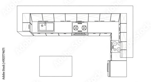 Simple Black and White Floor Plan.