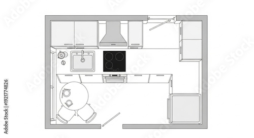 Simple Black and White Floor Plan.