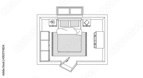 Simple Black and White Floor Plan.