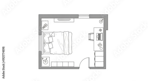 Simple Floor Plan Design Illustration.