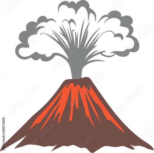 Volcano Eruption vector set, mountain explosion icon,lava black silhouette vector illustration 