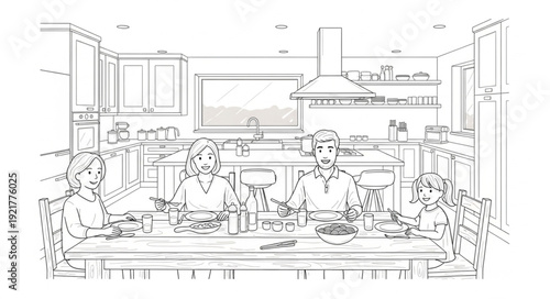 Sketch of Restaurant Interior Design Concept.