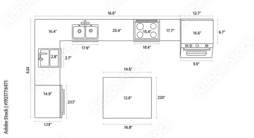 Technical Drawing Blueprint Diagram Illustration.