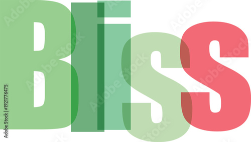 Creative gradient text design featuring the word bliss in bold letters