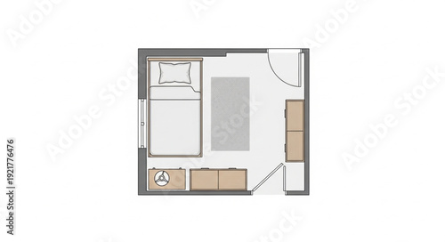 Studio Apartment Floor Plan Design.