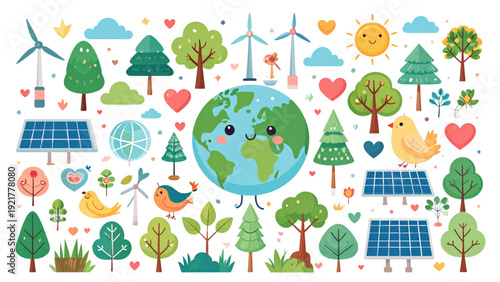 set of easter elements