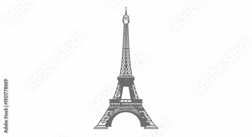 Eiffel Tower iconic Paris landmark in black and white