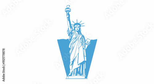 Iconic Statue of Liberty standing tall with torch and tablet
