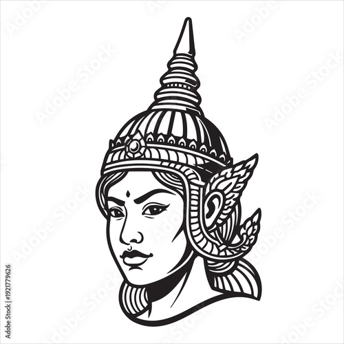 Ancient Warrior Portraits – A Collection of Black and White Vector Art Icons. Ancient warriors and historical heroines from various civilizations are illustrated in a black and white vector line art
