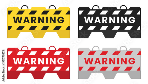 A set of warning signs and caution signs commonly used for industrial safety, hazards, or traffic control. Warning Stamp, Label, Sign, Vector, Badge