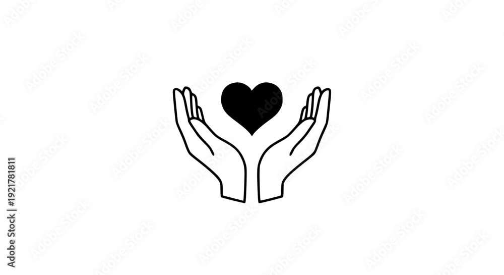 Obraz premium Hands holding heart icon