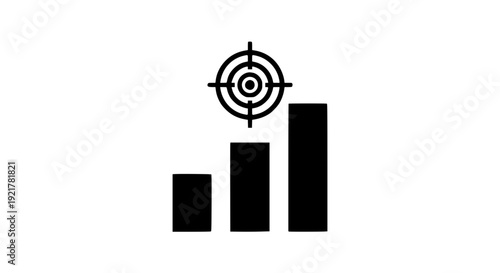 Growth chart with target icon
