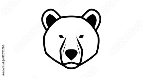 Minimalist Bear Head Logo Vector Icon