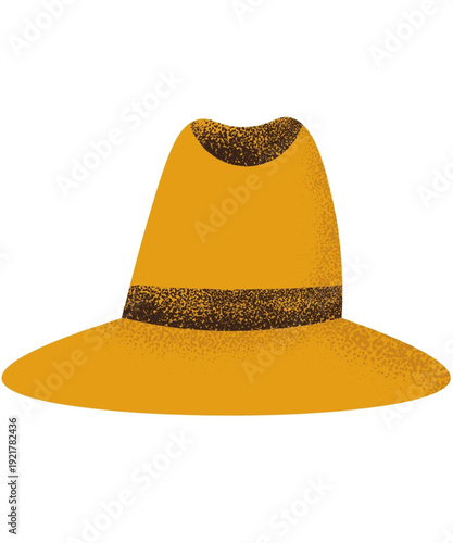 Vibrant yellow wide-brimmed hat with stylish brown band