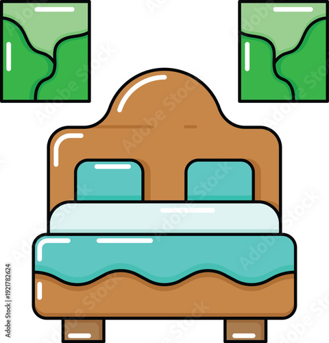 design King Bed illustration icon