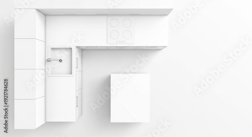 White Modern Kitchen Interior Design.