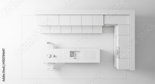 White Modern Kitchen Corner Cabinet.