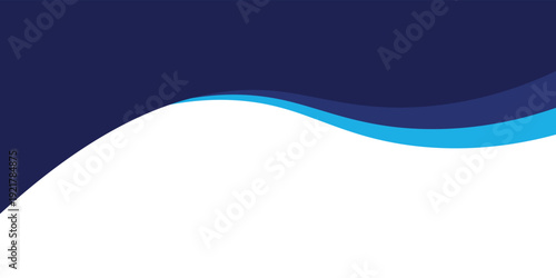 Abstract blue curved wave business style border background