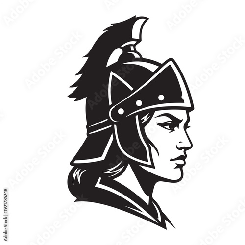 Ancient Warrior Portraits – A Collection of Black and White Vector Art Icons. Ancient warriors and historical heroines from various civilizations are illustrated in a black and white vector line art