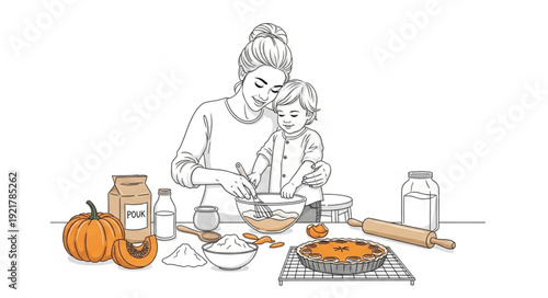 Woman Cooking Pumpkin in Kitchen.