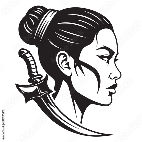 Ancient Warrior Portraits – A Collection of Black and White Vector Art Icons. Ancient warriors and historical heroines from various civilizations are illustrated in a black and white vector line art