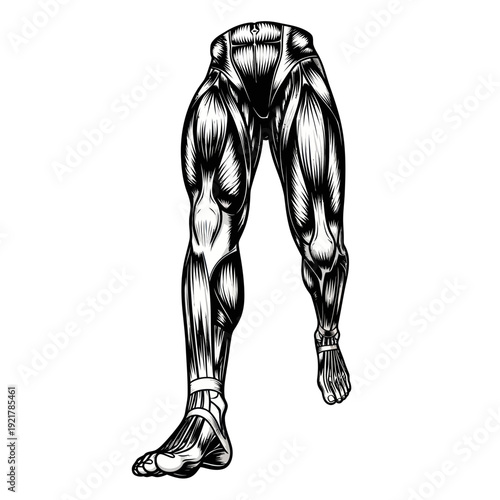 Anatomical Illustration of Human Leg Muscles