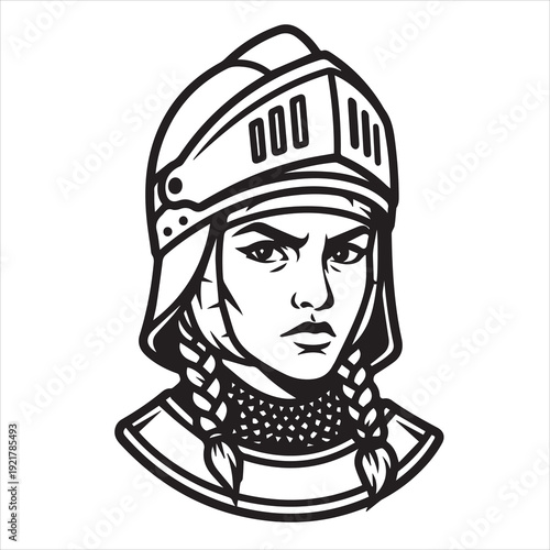 Ancient Warrior Portraits – A Collection of Black and White Vector Art Icons. Ancient warriors and historical heroines from various civilizations are illustrated in a black and white vector line art