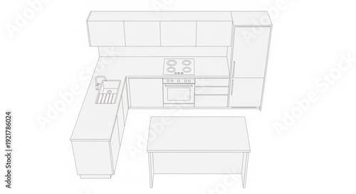 White Kitchen Cabinets and Drawers.