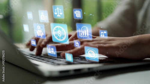 Cuadro en lienzo Accounting technology transforms how accounting income expense operates