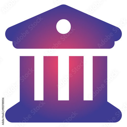 illustration of a bank icon - Building Sign