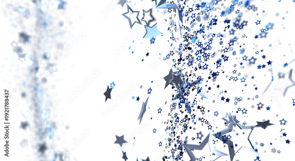 Fototapeta premium Abstract background featuring blue star shapes floating against a white background. Perfect for design and digital proje