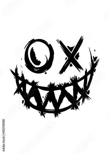 Creepy Smiley Face with X Eyes