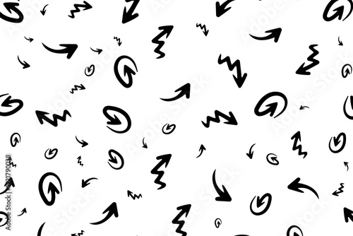 Hand drawn arrow vector icons set. sketch arrow design for business plan and education.