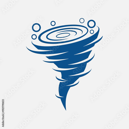 Tornado Hurricane Cyclone Vector Icon – Blue Spiral Storm Twister Weather Illustration