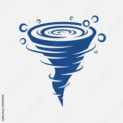Tornado Hurricane Cyclone Vector Icon – Blue Spiral Storm Twister Weather Illustration
