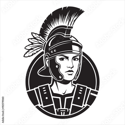 Ancient Warrior Portraits – A Collection of Black and White Vector Art Icons. Ancient warriors and historical heroines from various civilizations are illustrated in a black and white vector line art