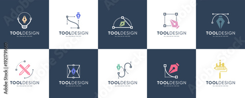collection of design tools, software, designers or illustrators, basic learning techniques, vector graphic templates.