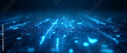 Futuristic digital grid pulses with vibrant energy as the camera steadily tracks, capturing a mesmerizing, cinematic journey through a cyber landscape with glowing data streams.